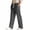 Gray, variant on Loose Casual Pants for Mens Cable Knit Elastic Waist Drawstring Pants Side Slit Solid Color Fashion Trousers with Pockets