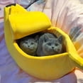thumbnail image 3 of 2X Cama de PláTano para Gatos, Cama para Mascotas, Cama Suave para Gatos, Cama Encantadora para Gatos, Conejos y Perros PequeñOs, Color Amarillo, 3 of 5
