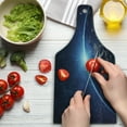 thumbnail image 3 of Earth Cutting Board, Planet from the Space at Night Galactic Astronomy Themed Ethereal Interstellar Image, Tempered Glass Cutting and Serving Board, Wine Bottle Shape, Dark Blue, by Ambesonne, 3 of 5