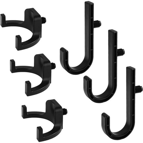 6 Pcs Storage Shed Hooks for Suncast, Black J and U Hanger Tool Shelves Organizer Accessories Supplies Compatible with Craftsman