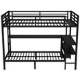 thumbnail image 5 of Alvantor Metal Bunk Bed Frame Full over Twin Size with Desk and Shelves Heavy Duty Loft Bed with LED & USB for Teen/Kids Black, 5 of 7