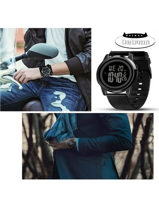 Ultra-Thin Minimalist Sports Waterproof Digital Watches Men with Wide-Angle  Display Rubber Strap Wrist Watch for Men 1206