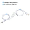 thumbnail image 4 of Unique Bargains USB Male to 5.5x2.1mm DC Male Extension Cord with Switch 150cm White, 4 of 5