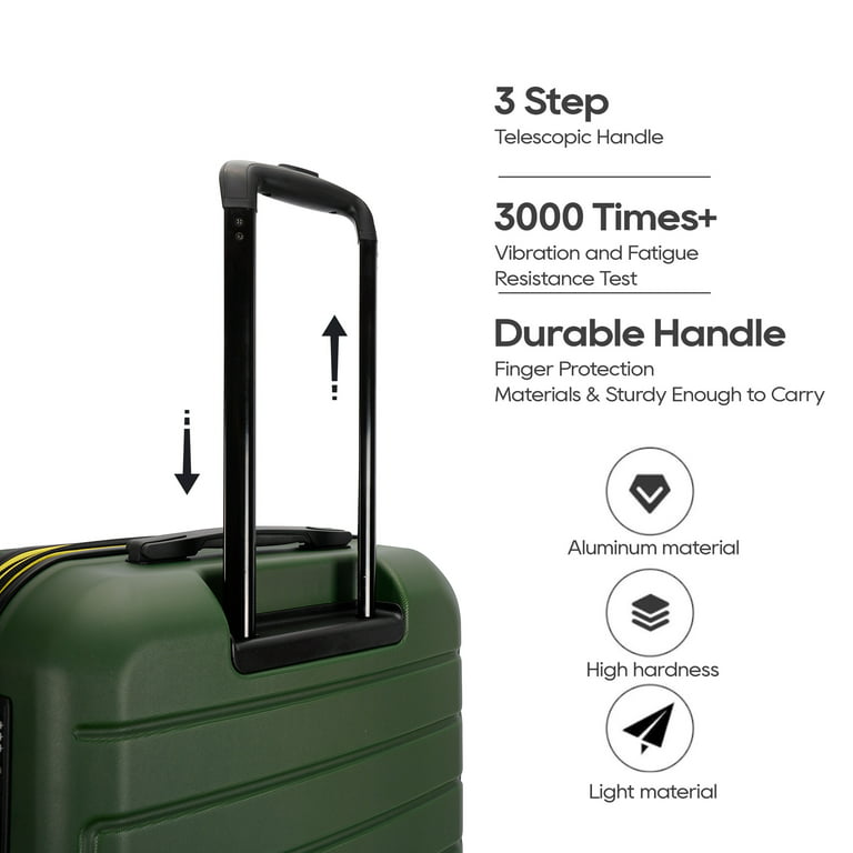 Ginza Travel 2 Piece Hardside Lightweight Luggage Set,ABS Hardshell Double Spinner Wheels Suitcase, Adult Unisex, Size: 9709-2Pcs(2028), Green