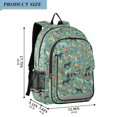 thumbnail image 2 of FORMRS Kids Backpack for School Unisex 17" Casual Bookbag Travel Daypack with Compartment Pockets, Green Floral Horses Pattern, 2 of 7