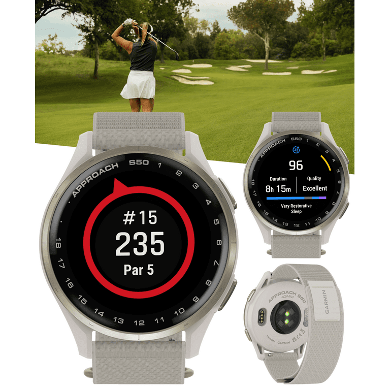 Garmin Approach S50 アイボリー ゴルフ GPS ウォッチ Garmin Approach S50 GPS Golf Watch | Dick's Sporting Goods