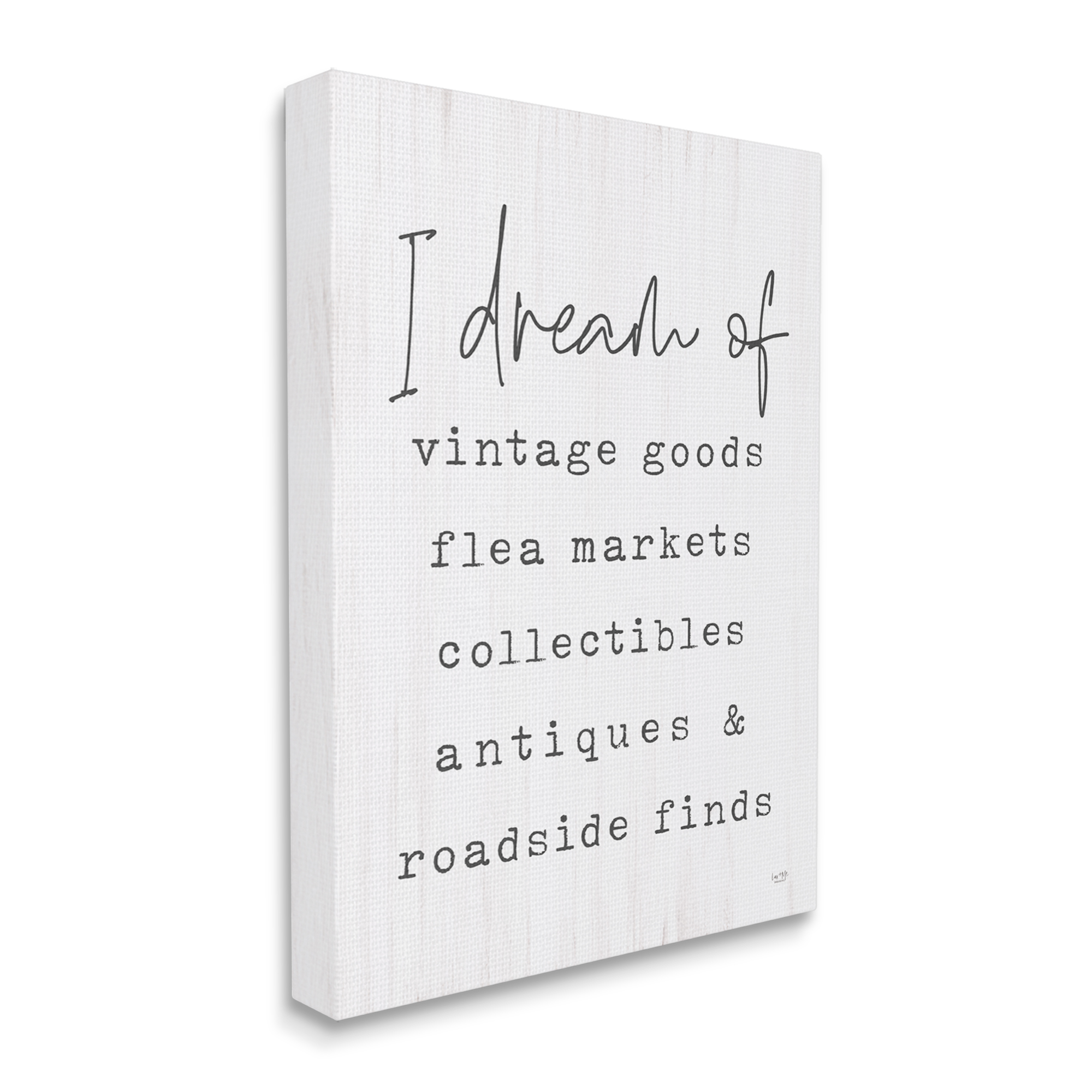 Stupell Industries Dream Of Antiques Phrase Inspirational Painting Gallery Wrapped Canvas Print Wall Art, 16 x 20