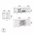 thumbnail image 5 of Bush Furniture Key West TV Stand for 70 Inch TV with Coffee Table and End Tables in Pure White Oak, 5 of 7