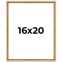 16x20 Frame Beaded Gold Solid Wood Picture Frame | 0.75 Inches Moulding Width | Liscio Oro