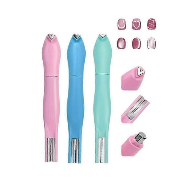 3-in-1 Heart Shape Round Line Shape Nail Art Magnet Pen for Cat Eye Gel Polish