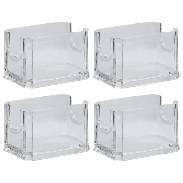 4 soportes para tarjetas de presentación transparentes de acrílico para escritorio.