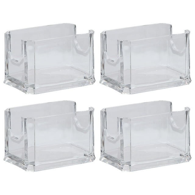 4pcs Business Cards Holder Clear Cards Stand Acrylic Business Cards Container Desktop Card Holder