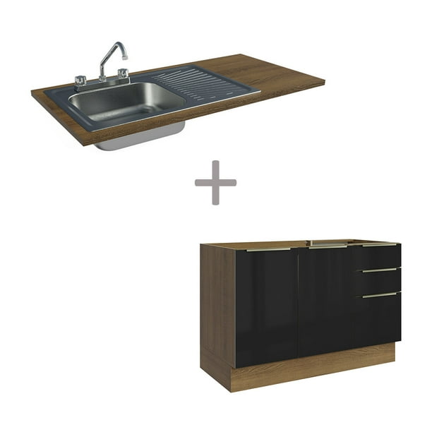 Gabinete Bajo Cocina Madesa Lux Con Acessorios y Tarja MN 01