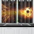 thumbnail image 3 of MKHERT Cool Flame Football Window Curtains Kitchen Curtain Room Bedroom Drapes Curtains 26x39 inch, 2 Piece, 3 of 3