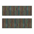 thumbnail image 2 of Abstract Bench Cushion Set of 2, Modern Art Pattern with Vertical Wavy Lines in Rainbow Colors on Black Background, Standard Size Foam Pad and Decorative Cover, Multicolor, by Ambesonne, 2 of 4