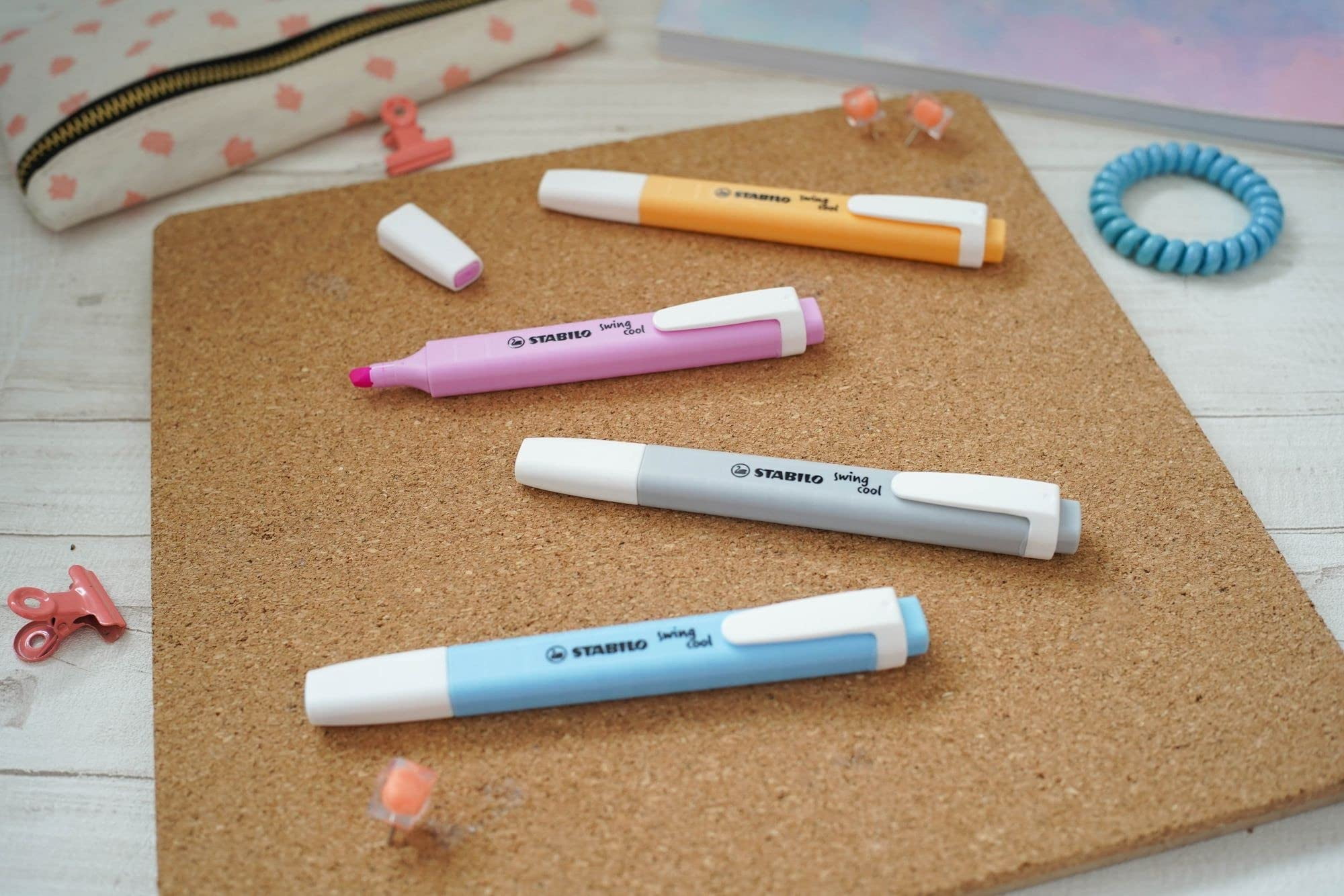 STABILO Swing Cool Highlighter Set, Set of 8, Fluorescent/Pastel 1 Count (Pack of 1)