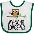 thumbnail image 3 of Inktastic My Nana Loves Me Owl Girls Baby Bib, 3 of 4