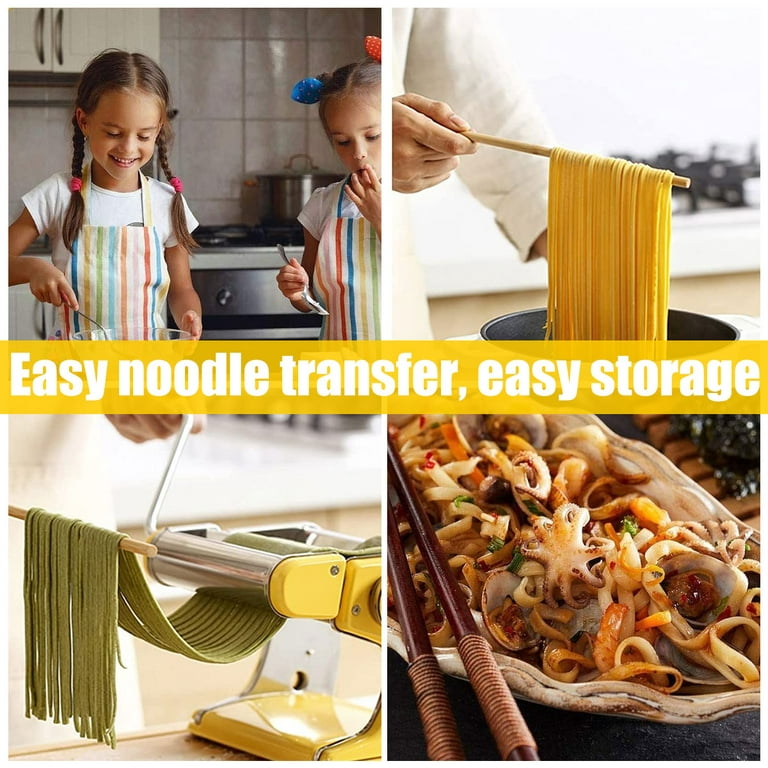 /G Space Saving Pasta Drying Rack Wooden with 8 Rods Wall Mount Collapsible  Pasta Spaghetti Dryer Stand Noodle Dry Rack Holding Up to 3 Pounds Noodles