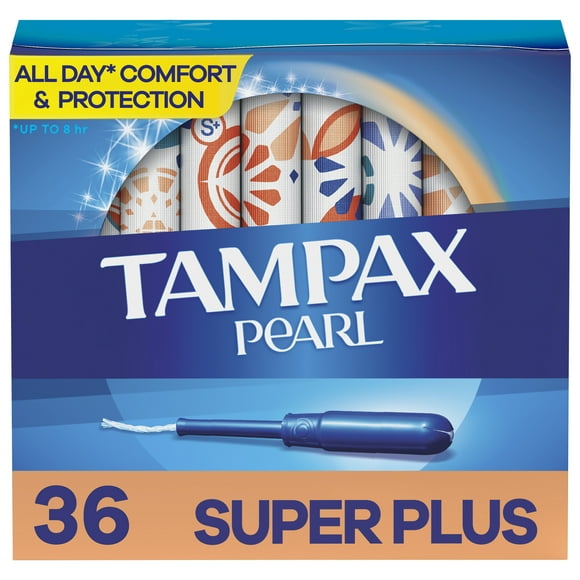 Tampax Pearl Tampons with LeakGuard Braid, Super Plus Absorbency, 36 Count