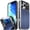 Blue, variant on Vena vCommute For Apple iPhone 17 Pro Max Case Wallet, Case with Stand Leather Card Holder [Military Grade Drop Protection], Black