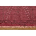 thumbnail image 6 of Casavani Red Cotton Hand Block Printed Dhurrie Square Living Room Carpet Outdoor Rug 6x6 feet, 6 of 7