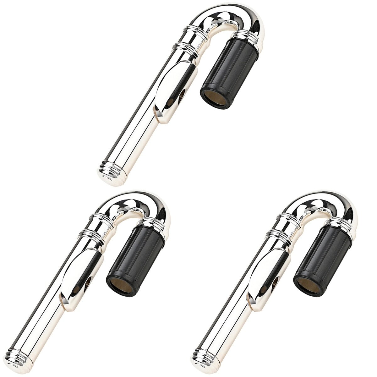 3pcs Long Metal Kid Flute Head Joint Mouthpiece Replacement Woodwind