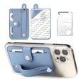 thumbnail image 2 of 9.5 X 6.5cm PU Leather Card Holder Magnetic Patch Credit ID Card Mobile Phone Back Pocket Wallet Case Phone Stand For Car, 2 of 9