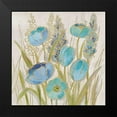 thumbnail image 2 of Vassileva, Silvia 12x12 Black Modern Framed Museum Art Print Titled - Opalescent Floral II Blue, 2 of 5