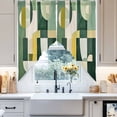 thumbnail image 4 of Abstract Vintage Art Swag Curtain Valance for Windows, Watercolor Green Geometric Theme Window Treatments Short Swag Topper for Kitchen Windows Bathroom Bedroom, 28"x36", 4 of 8