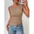 thumbnail image 2 of Remera PRETTYGARDEN 2025 Mujer Sin Mangas Fruncida Caqui Talle S, 2 of 7