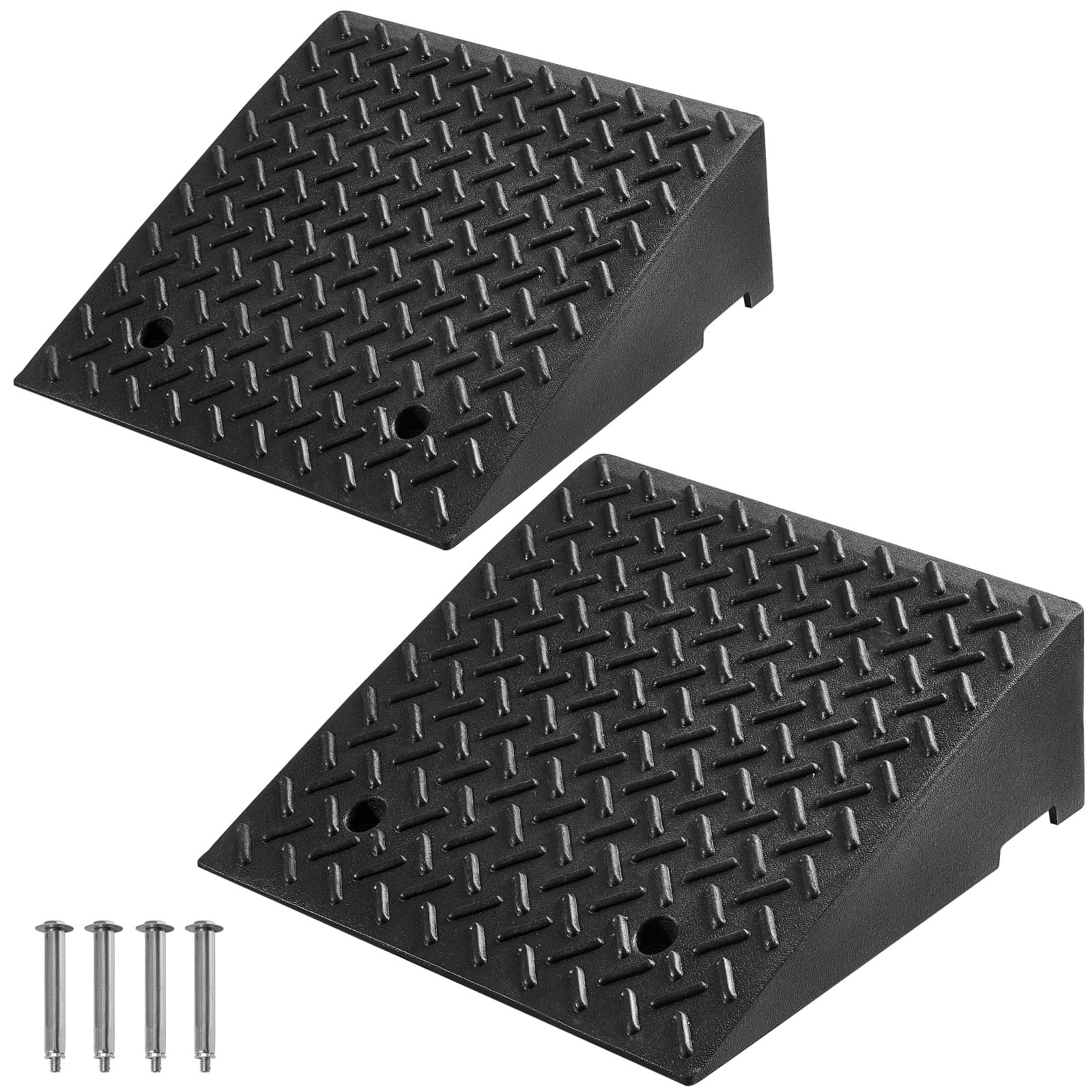 KFFKFF Durable Driveway Curb Ramp, 7000 lbs, 7-Inch Rise Height Bridge Ramp with Drainage Channel for Wheelchairs, Strollers, Motorcycles,