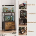 thumbnail image 5 of 10 Gallon Aquarium Stand with 2 Drawers, 2-Tier Fish Tank Stand with Storage Shelf, Heavy Duty Metal Frame Reptile Turtle Tank Stand, 20.5" L x 11.8" W x 31.5" H, 5 of 5
