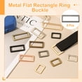 thumbnail image 3 of 8pcs Metal Flat Rectangle Ring, 39mm(1-1/2inch) Metal Rectangular Buckle Rings Square Strap Webbing Loop for Bag Belt Purse DIY Craft, Gun Black, 3 of 7
