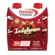 Premier Protein Indulgence Shake, Chocolate Covered Strawberry, 30g Protein, 11 fl oz, 4 Ct