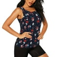 thumbnail image 2 of Xecao Vintage Rose print women's scoop neck, loose-fit workout tank tops for the gym., 2 of 9