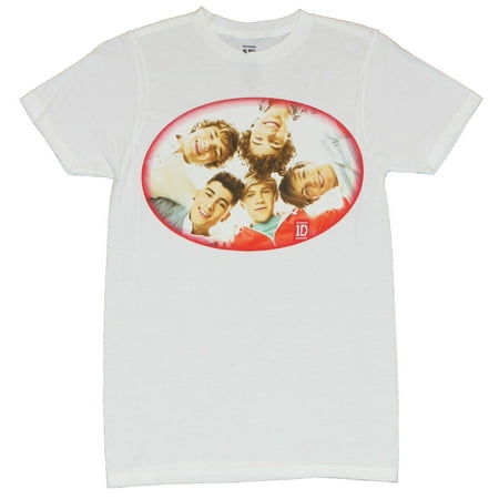 - One Direction 1D Mens T-Shirt - Band Member Heads Circle Image (X-Small)