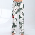 thumbnail image 2 of Women's Fashion Loose Christmas Print Casual Pants with Drawstring Elastic Waist, Comfortable Sleepwear and Loungewear Trousers for Home,White,2XL, 2 of 6