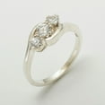 thumbnail image 3 of LBG British Made 14k White Gold Cubic Zirconia Womens Anniversary Ring - 33 size options - Size 4, 3 of 7