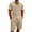 🔥 Khaki, variant on Gifts Men's Solid Color Button Pocket Short Sleeve Turndown Collar Top and Pocket Elastic Waist Shorts Set, Fashion Two-Piece Outfit, Comfortable Casual Summer Loungewear for Daily Wear Pink M