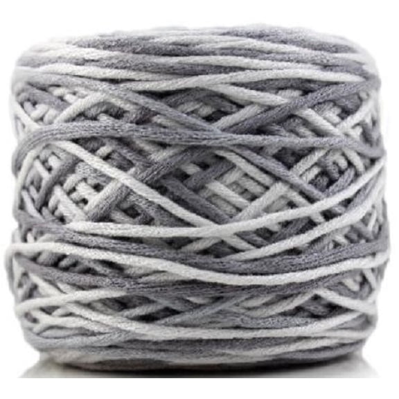 Namzi Thick Crochet Yarn, 16 Share Chunky Yarn (black) - 1 roll High Quality Soft Cotton Yarn for Crocheting, Knitting, DIY Craft Projects (Scarves, Hats, Blankets).light gray A