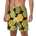 thumbnail image 2 of Balery Bee honey Mens Swim Trunks Swim Shorts for Men Quick Dry Inseam Beach Shorts with Compression Liner Pocket-XX-Large, 2 of 9