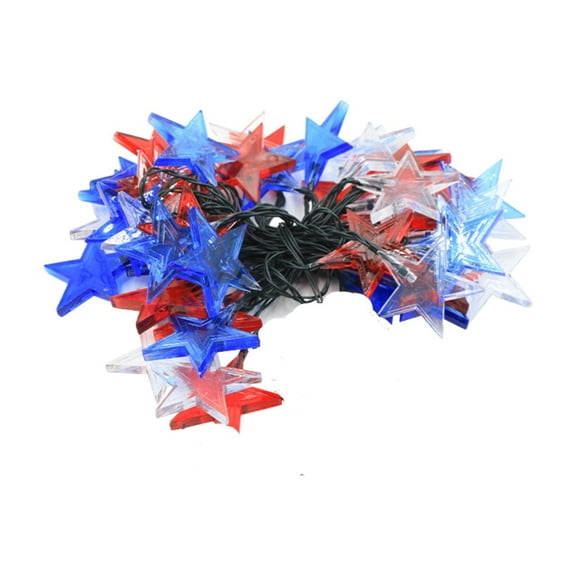Holiday String Lights, Ongmies Distinctive Red White & Blue Design - Dual-Theme Decor for Christmas & Special Occasions, Christmas Lights
