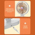 thumbnail image 4 of Harpi Desk Fans Small Quiet, USB Rechargeable Night Light Small Fan Portable Mini Tabletop Electric Fan Silent Cycle Electric Fan Fans on Sale and Clearance, 4 of 9