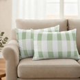 thumbnail image 2 of Outdoor Pillow Covers Spring Irish St. Patrick's Day Waterproof Pillow Cases 20x12 Set of 2, Green White Buffalo Plaid Throw Pillow Cover Pillowcase for Patio Balcony Couch Garden, 2 of 9
