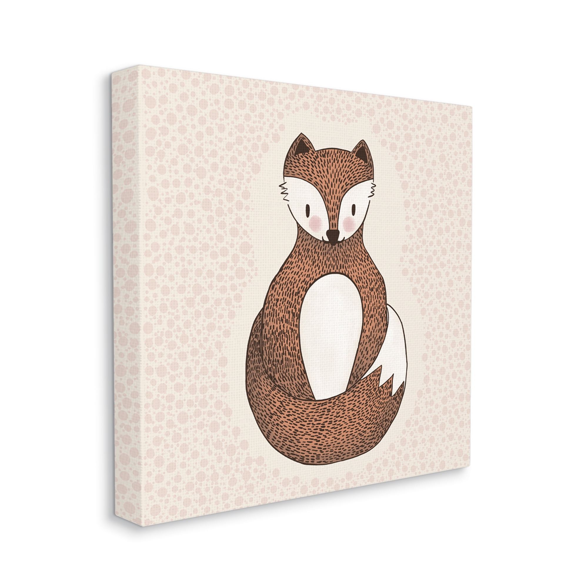 Stupell Industries Whimsical Fox Spotted Pattern Polka Dot Border Graphic Art Gallery Wrapped Canvas Print Wall Art, Design by Birgit Maria Kiennast
