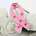 thumbnail image 6 of Women Pink Ribbon Brooch Pin Decorations Celebration Charity Hats Backpack Lapel, 6 of 8