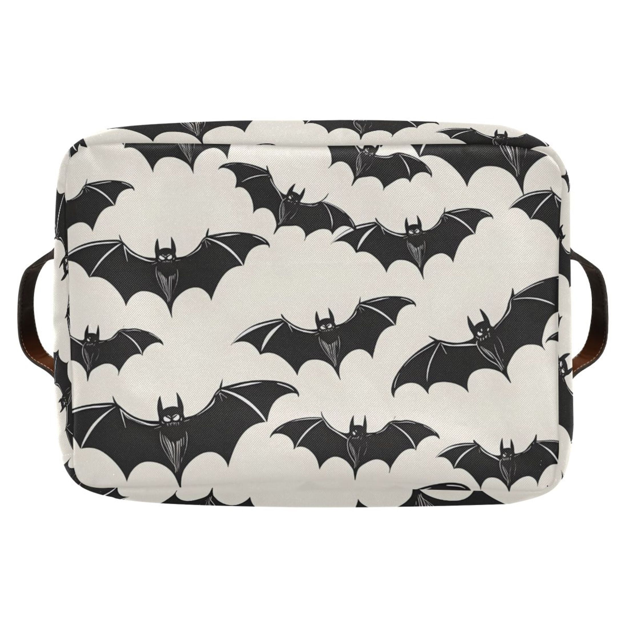 Ryvnso Bats Halloween Storage Basket Large Bin Foldable Boxes Toys Organizer 14.2x10.2x8.3in 2 PCs