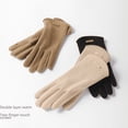 thumbnail image 1 of Guantes de terciopelo alemán para temporada de otoño e invierno, forro cálido y acolchado de terciopelo, resistentes al viento, con fugas de frío, para pantalla táctil, para mujer, 1 of 4