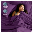 thumbnail image 3 of Twin Sheet Set - 1800 Ultra-Soft Microfiber Twin Bed Sheets - Double Brushed - Deep Pockets - Easy Fit - Extra Soft - 3 Piece Set - Bedding Sheets & Pillowcases (Twin, Plum), 3 of 9