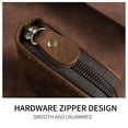 thumbnail image 4 of Imitation Leather Business Card Holder Bag Small Brown Zipper Case ID Credit Cards Wallet Coin Purse with Dragon Pattern for Men Women Gifts, 4 of 17